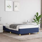 vidaXL Bedframe zonder matras 120x190 cm stof blauw, Huis en Inrichting, Slaapkamer | Bedden, Nieuw, 190 cm of minder, Twijfelaar