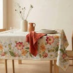 AA155 - Gobelin tafellaken met bloemmotief en groene rand -