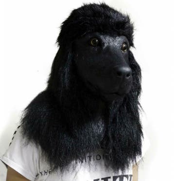 Hondenmasker Deluxe Zwarte Poedel, Verzenden, Nieuw