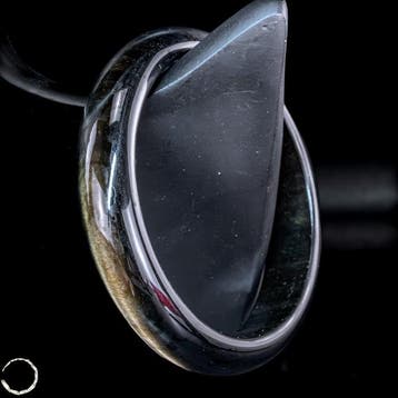 Zilveren obsidiaan armband – massieve edelsteenarmband met