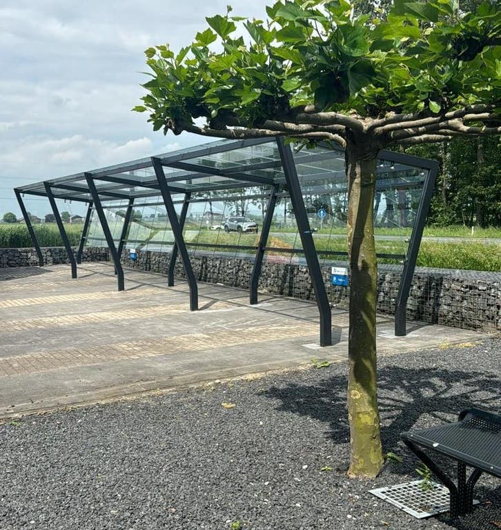 Fietsenstalling design H-line, professioneel glas/staal, Fietsen en Brommers, Overige Fietsen en Brommers, Nieuw