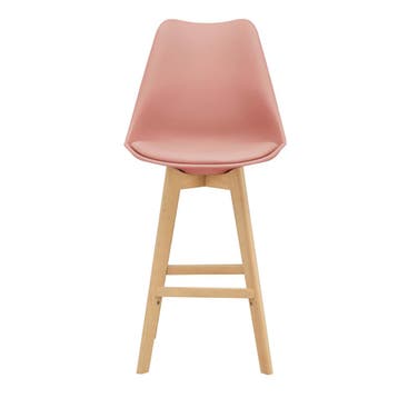 Barkruk set van 6 kunstleer en beuken 105x48x58 cm roze, Verzenden, Nieuw