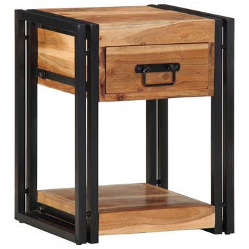 vidaXL Nachtkastje 2 st Bruin 40 x 35 x 50 cm Massief, Minder dan 45 cm, Verzenden, Nieuw, Minder dan 55 cm