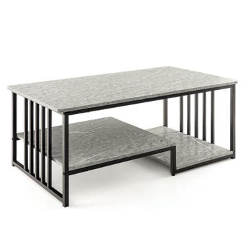 2dekans | Coast Salontafel - 2-Laags - Marmerlook - Max. 50, Ophalen of Verzenden, Zo goed als nieuw