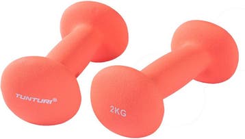 Tunturi Dumbbell set - 2 x 2,0 kg - Neopreen - Fluor Rood -, Ophalen of Verzenden, Nieuw