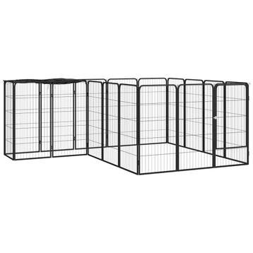 vidaXL Hondenkennel 18 panelen 50 x 100 cm gepoedercoat, Verzenden, Nieuw