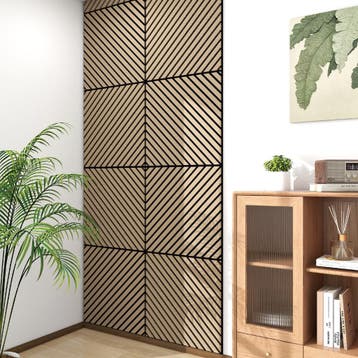 Akoestisch wandpaneel Vang 8 stuks 2,88 m² diagonaal walnoot, Verzenden, Nieuw