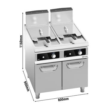 GGM Gastro | Gas dubbele friteuse - 20+20 liter - 35kW - |, Verzenden, Nieuw