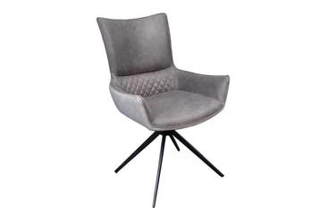 Draaibare design stoel ALPINE grijs lichtgrijs armleuningen, Huis en Inrichting, Fauteuils, Ophalen of Verzenden, Nieuw