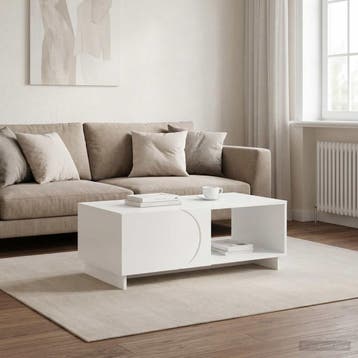 vidaXL Salontafel Wit 95 x 50,5 x 35 cm Bewerkt hout, Huis en Inrichting, Tafels | Salontafels, Verzenden, Nieuw, Overige houtsoorten