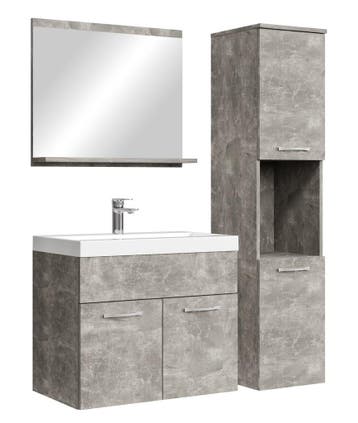 Badkamermeubel Set Montreal 60 x 35 cm Beton Grijs Badmeubel, Huis en Inrichting, Badkamer | Badkamermeubels, Verzenden, Nieuw