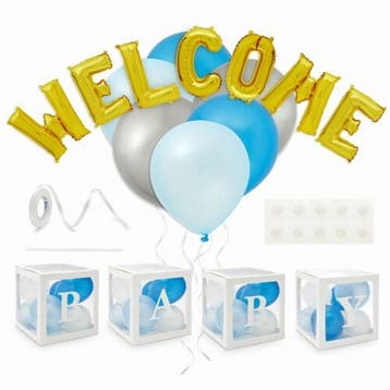 Welcome Baby Boy of girlballon boxen pakket, Verzenden, Nieuw, Geboortebord