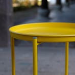 Tuintafel Sandefjord bijzettafel rond metaal 57,5xØ40 cm gee, Verzenden, Nieuw