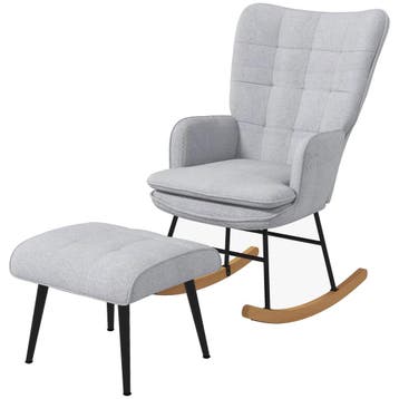 TRUUSK Schommelstoel Met Kruk - Armstoel - Relaxstoel - Linn, Verzenden, Nieuw
