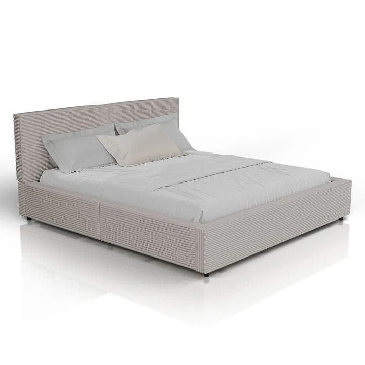 Gestoffeerd Bed Salerno - Corduroy - 180x200cm - Taupe, Huis en Inrichting, Slaapkamer | Bedden, Nieuw, Verzenden