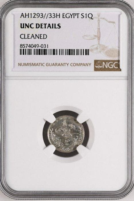 Egypte. Abdul Hamid II. 1 Qirsh 1908 - NGC, Postzegels en Munten, Munten | Europa | Niet-Euromunten