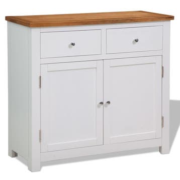 vidaXL Dressoir 90x33,5x83 cm massief eikenhout, Verzenden, Nieuw, 50 tot 100 cm, 25 tot 50 cm