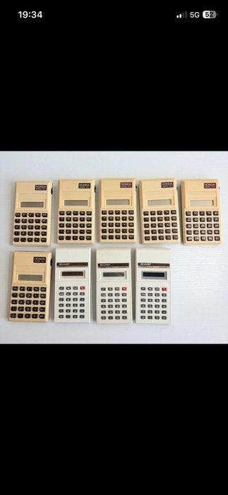 3x Sharp ElsiMate EL-220 e 6x Honda Model 837 - Rekenmachine, Nieuw