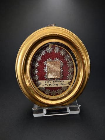 Reliekhouder - Messing, Glas, Textiel - 1850-1900 - Sint