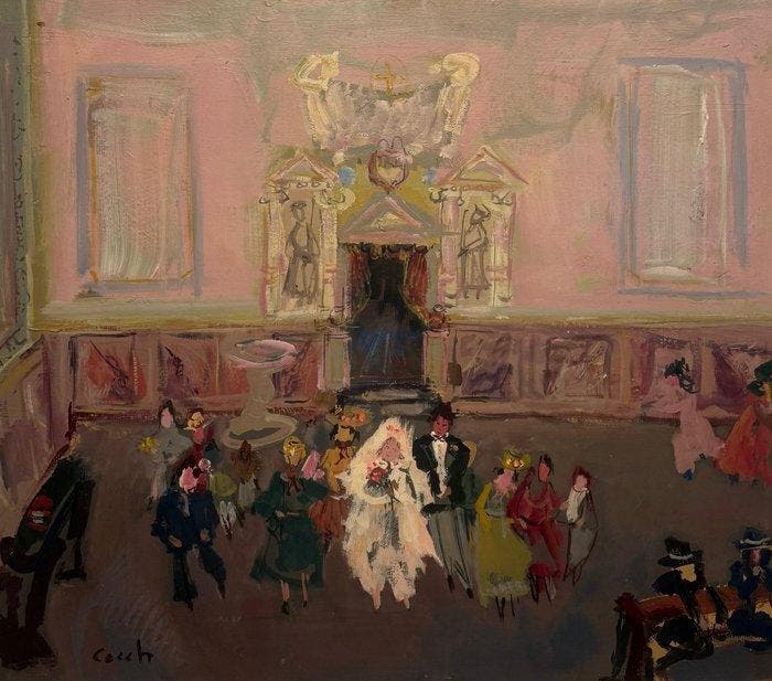 Luciano Cecchin (XX) - Giorno di Nozze, Antiek en Kunst, Kunst | Schilderijen | Klassiek