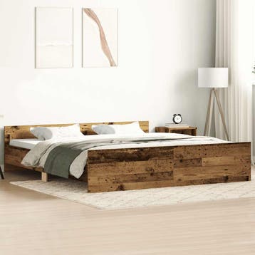 vidaXL Bedframe zonder matras 160x200 cm bewerkt hout oud, Bruin, Verzenden, 200 cm, 160 cm
