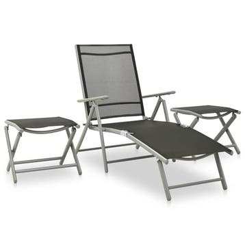 vidaXL 3-delige Loungeset textileen en aluminium, Tuin en Terras, Tuinsets en Loungesets, Verzenden, 3 zitplaatsen, Loungeset