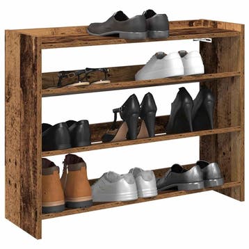 vidaXL Schoenenrek 80x25x62 cm bewerkt hout oud houtkleurig, Verzenden, Nieuw