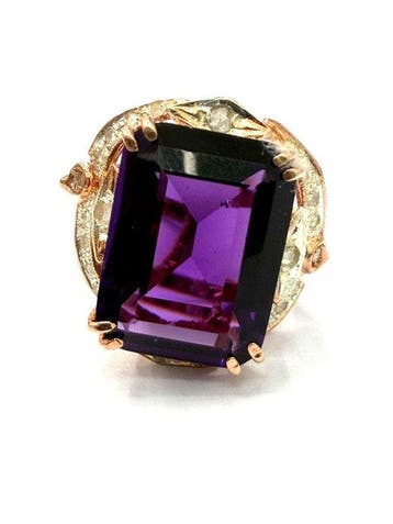 Zonder minimumprijs - Ring - 9 kt. Roségoud, Zilver Spinel -, Nieuw