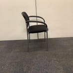 vergaderstoel, stapelstoel, zwarte stoffering - chrome poten, Huis en Inrichting, Stoelen, Gebruikt, Zwart, Ophalen of Verzenden