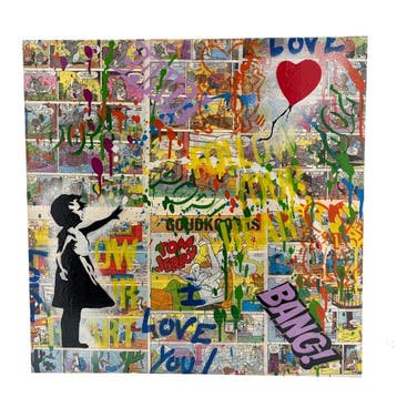 Koen Betjes (1992) - Banksy Girl with Balloon x Comics