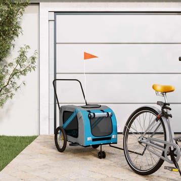 vidaXL Hondenfietstrailer oxford stof en ijzer blauw en, Verzenden, Nieuw