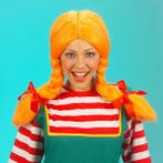 Pippipruik oranje, dikke vlechten, Verzenden, Nieuw