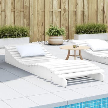 vidaXL Ligbed 205x70x31,5 cm massief grenenhout wit, Tuin en Terras, Ligbedden, Verzenden, Nieuw