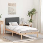 vidaXL Bedframe met Gevoerd Hoofdgedeelte Donkergrijs 100 x, Huis en Inrichting, Slaapkamer | Bedden, Verzenden, Nieuw, Grijs