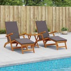 vidaXL Ligstoelkentingen en opvouwbare zonnebader 2 pcs, Verzenden, Nieuw