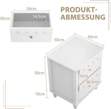 Nachtkastje set van 2 - Bijzettafel - Opbergkastje - 50x40x6, Verzenden, Zo goed als nieuw