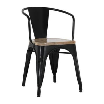 Bolero  Armstoelen | Houten Zitting | Zwart/Grijs, Verzenden, Nieuw in verpakking