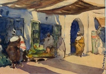 École Orientaliste (c. 1950) - Triptyque de Tétouan, II, Antiek en Kunst