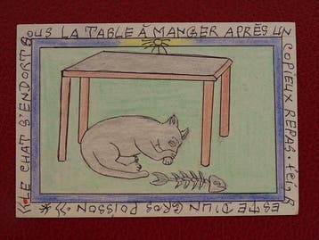Frédéric Bruly-Bouabré (1923-2014) - Cat sleeping after