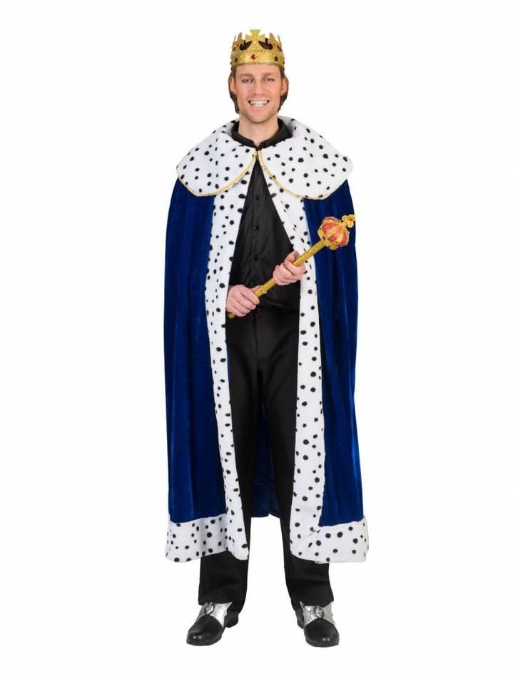 Koningsmantel man blauw, Hobby en Vrije tijd, Feestartikelen, Nieuw, Ophalen of Verzenden