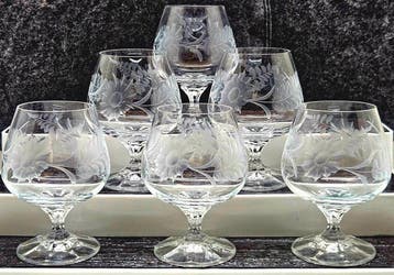 |-(6) x *Bohemia 24% Bleikristall (Czechoslovakia)* -