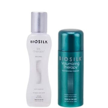 Biosilk Silk Therapy & Volume Travelsize Set - 67ml, Ophalen of Verzenden, Nieuw, Gel, Wax, Haarlak of Mousse