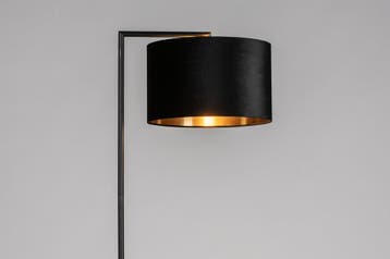 Rietveld Vloerlampen - Zwart, Goud - Stof, Metaal, Huis en Inrichting, Lampen | Vloerlampen, Verzenden, Nieuw