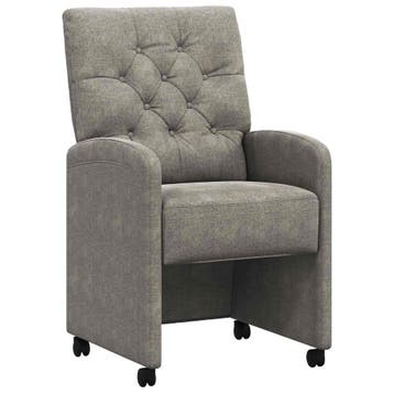 vidaXL Eetkamerstoelen met Wieltjes 2 st Nep Suede Leer, Huis en Inrichting, Stoelen, Verzenden, Nieuw