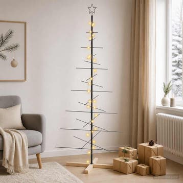 vidaXL Metalen kerstboom met standaard KUOPIO 180 cm Warmwit, Diversen, Verzenden, Nieuw