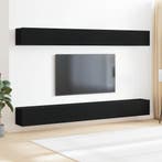 Tv-meubelset Wandgemonteerd Zwart Eiken Bewerkt hout, Verzenden, Nieuw
