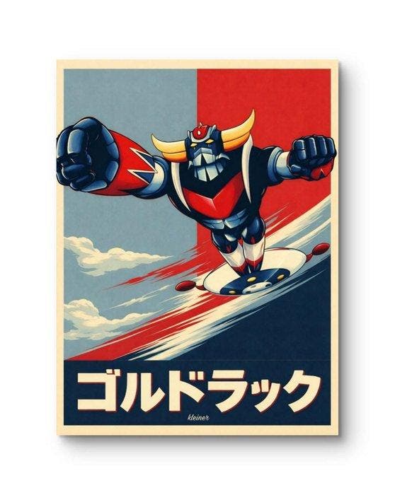 Dominique Kleiner - GOLDORAK – Élan iconique | Œuvre unique, Antiek en Kunst, Kunst | Schilderijen | Modern