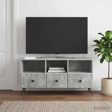 vidaXL TV-kast met lade Betongrijs 102 x 34,5 x 50 cm, Minder dan 50 cm, Verzenden, Nieuw, Minder dan 100 cm