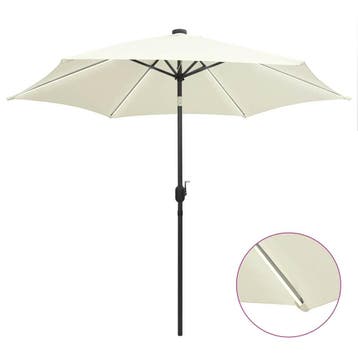 vidaXL Parasol met LED-verlichting en aluminium paal 300 cm, Verzenden, Nieuw, 3 tot 4 meter