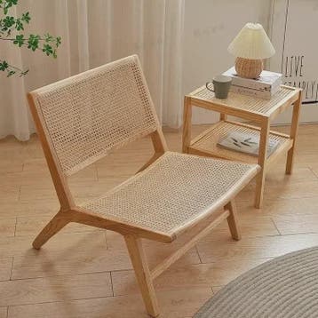 Luxe Fauteuil van Massief Hout en Rotan - Stijlvolle Relaxst, Verzenden, Nieuw